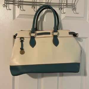 Dooney and Bourke Handbag - teal and beige
